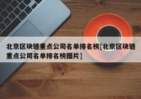 北京区块链重点公司名单排名榜[北京区块链重点公司名单排名榜图片]